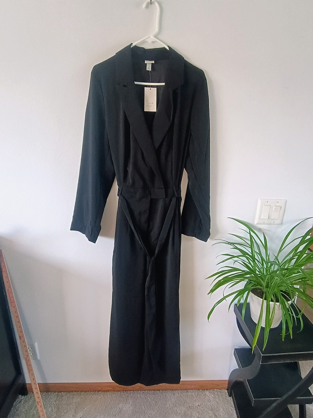 🖤 A New Day Black Jumpsuit 1X NWT Belted Blazer Wrap Wide Leg Plus Size